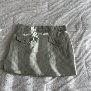 Green Quilted Mini Skirt